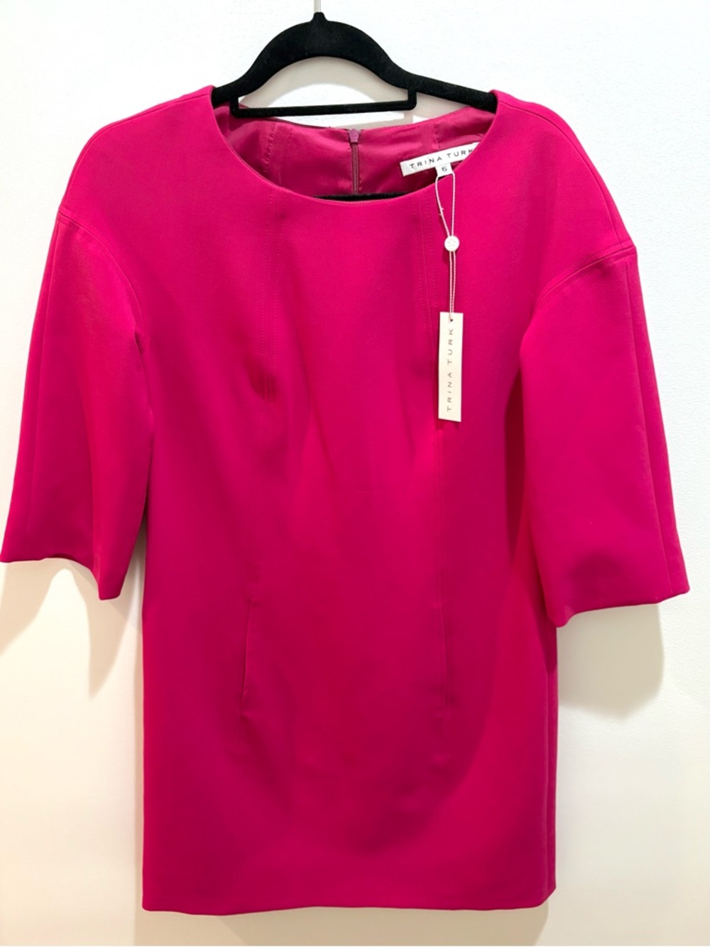 Trina Turk Corrin Double Weave Short Sheath Dress Pink Magenta Size 6 NWT